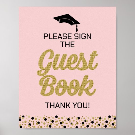 Gold Script Log het Afstudeerder van het gastboek Poster (Voorkant)