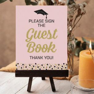Gold Script Log het Afstudeerder van het gastboek  Poster