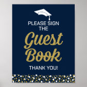 Gold Script Log het Afstudeerder van het gastboek  Poster (Voorkant)