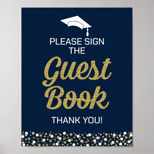 Gold Script Log het Afstudeerder van het gastboek  Poster (Voorkant)