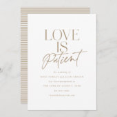 Gold Script Love Wedding Postponed Change the Date Aankondiging (Voorkant / Achterkant)