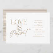 Gold Script Love Wedding Postponed Change the Date Aankondiging (Voorkant / Achterkant)