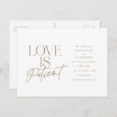 Gold Script Love Wedding Postponed Change the Date Briefkaart (Voorkant / Achterkant)