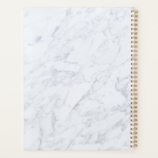 Gold Script Marble Miss aan Mrs Bridal Wedding Planner (Achterkant)