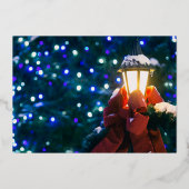 Gold Script Merry Alles Full Bleed Photo Folie Feestdagenkaart (Achterkant)