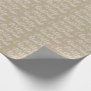 GOLD SCRIPT MERRY CHRISTMAS WRAPPINGPAPIER CADEAUPAPIER