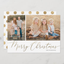 Gold Script Merry kerst Elegant 2 Foto