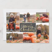 Gold Script Merry Kerstcollage Holiday-kaart Feestdagenkaart (Voorkant)