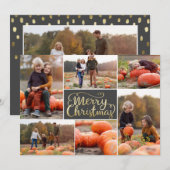 Gold Script Merry Kerstcollage Holiday-kaart Feestdagenkaart (Voorkant / Achterkant)