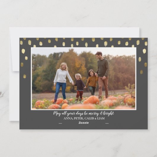 Gold Script Merry Kerstcollage Holiday-kaart Feestdagenkaart (Achterkant)