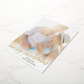 Gold Script Merry kerstFolie Holiday Kaart (Gedraaid)