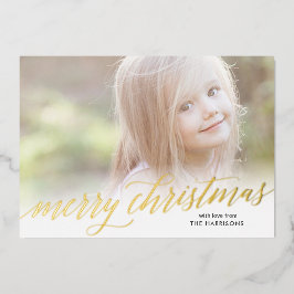 Gold Script Merry kerstFolie Holiday Kaart