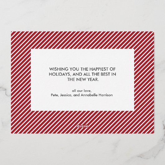 Gold Script Merry kerstFolie Holiday Kaart (Achterkant)