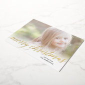 Gold Script Merry kerstFolie Holiday Kaart (Gedraaid)