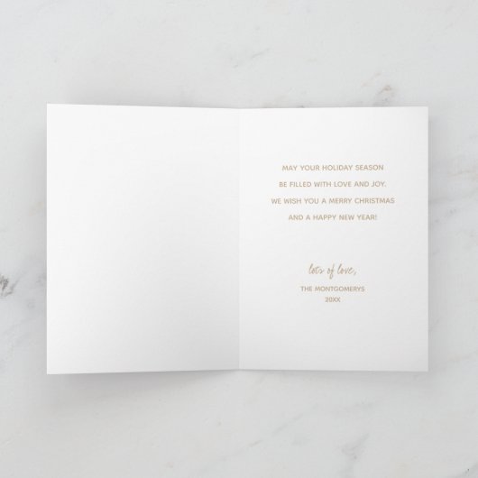 Gold Script Merry-kerstfoto Feestdagen Kaart (Binnen)