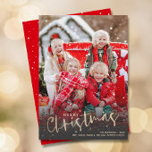 Gold Script Merry-kerstfoto Feestdagenkaart