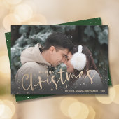 Gold Script Merry-kerstfoto Feestdagenkaart