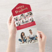 Gold Script Merry kerstfoto Holiday All In One Uitnodiging (Afscheurbaar)