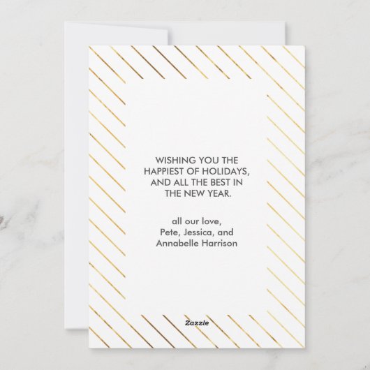 Gold Script Merry-kerstkaart in Faux Foil Feestdagenkaart (Achterkant)