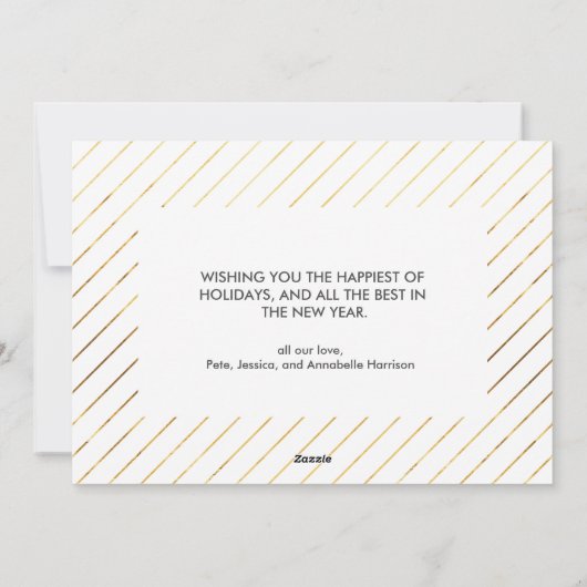 Gold Script Merry-kerstKaart in Faux-Folie Feestdagenkaart (Achterkant)