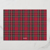 Gold Script Merry kersttartan Foto Folie Feestdagenkaart (Achterkant)