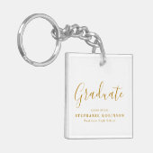 Gold Script Modern Afstuderen Sleutelhanger (Voorkant Links)
