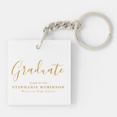 Gold Script Modern Afstuderen Sleutelhanger (Achterkant)