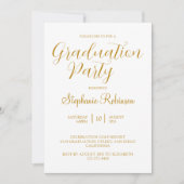 Gold Script Modern Calligraphy Graduation Party Kaart (Voorkant)