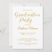 Gold Script Modern Calligraphy Graduation Party Kaart (Voorkant)