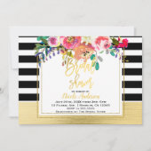 Gold Script Modern Floral Glam-Vrijgezellenfeest Kaart (Voorkant)
