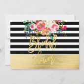 Gold Script Modern Floral Glam-Vrijgezellenfeest Kaart (Achterkant)