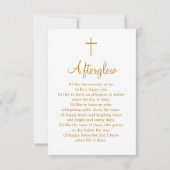 Gold Script Modern Funeral Photo Memorial Prayer Kaart (Achterkant)