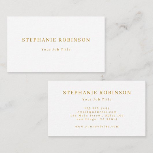 Gold Script Modern minimalist Visitekaartje (Voorkant / Achterkant)