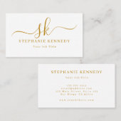 Gold Script Modern Visitekaartje (Voorkant / Achterkant)