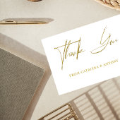 Gold Script Moderne Minimalistische bedankkaart