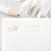 Gold Script Monogram Elegant Return Address Label (Insitu)