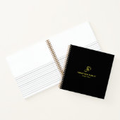 Gold Script Monogram Initiaal Business Elegant Notitieboek (Binnen)