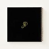 Gold Script Monogram Initiaal Business Elegant Notitieboek (Achterkant)