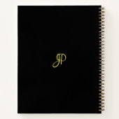 Gold Script Monogram Initiaal Business Professiona Notitieboek (Achterkant)
