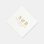 Gold Script Monogram Minimalist Weddenschap Servet (Hoek)