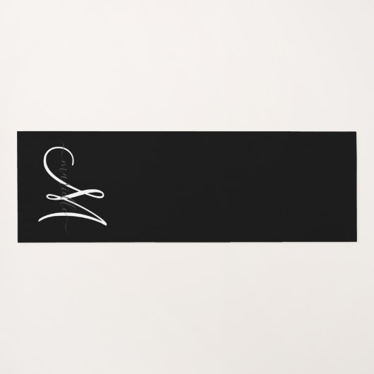 Gold Script Monogram zwart Yogamat (Achterkant (horizontaal))