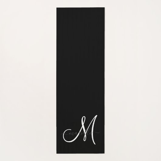 Gold Script Monogram zwart Yogamat (Achterkant)