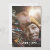 Gold script mustard plaid backer 1 foto Kerstmis Feestdagenkaart (Voorkant)