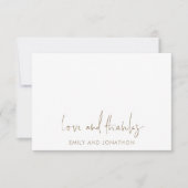 Gold Script Name 5 Photoding Wedding Love Bedankt Notitiekaartje (Voorkant)