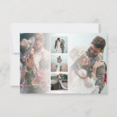 Gold Script Name 5 Photos Wedding Bedankt Notitiekaartje (Achterkant)