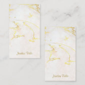 Gold Script Name Marble Handwrite Sjabloon (Voorkant / Achterkant)