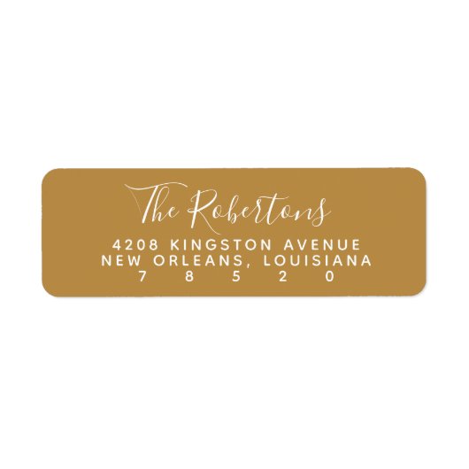 Gold Script Name Return-adreslabels Etiket (Voorkant)
