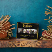 Gold Script Name School Photo collage Afstuderen Fotoplaat (Zijkant)