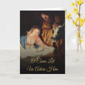 Gold Script Nativiteit Religieuze kerstfeestdag Kaart (Gele Bloem)