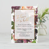 Gold Script om Bourgogne Floral te hebben en te ho Kaart (Staand voorkant)